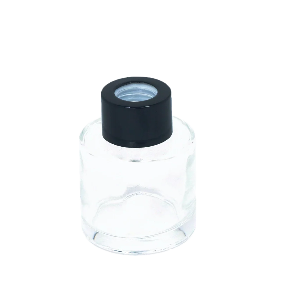 Glass bottle with black cap-0