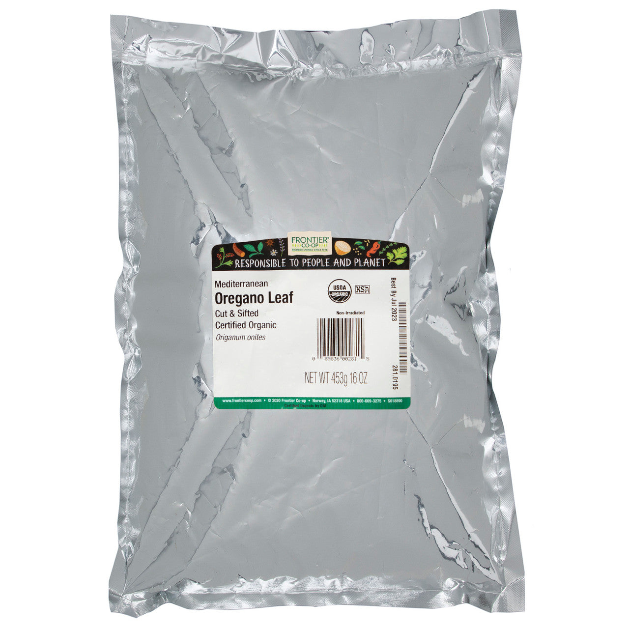 Frontier Herb Oregano Leaf C/S (1x1lb)-1