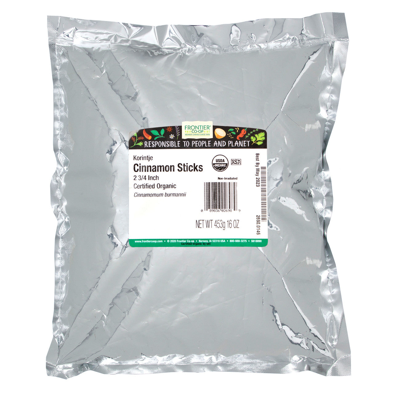 Frontier Herb 2.75 Cut Organic Cinnamon Sticks (1x1lb)-1