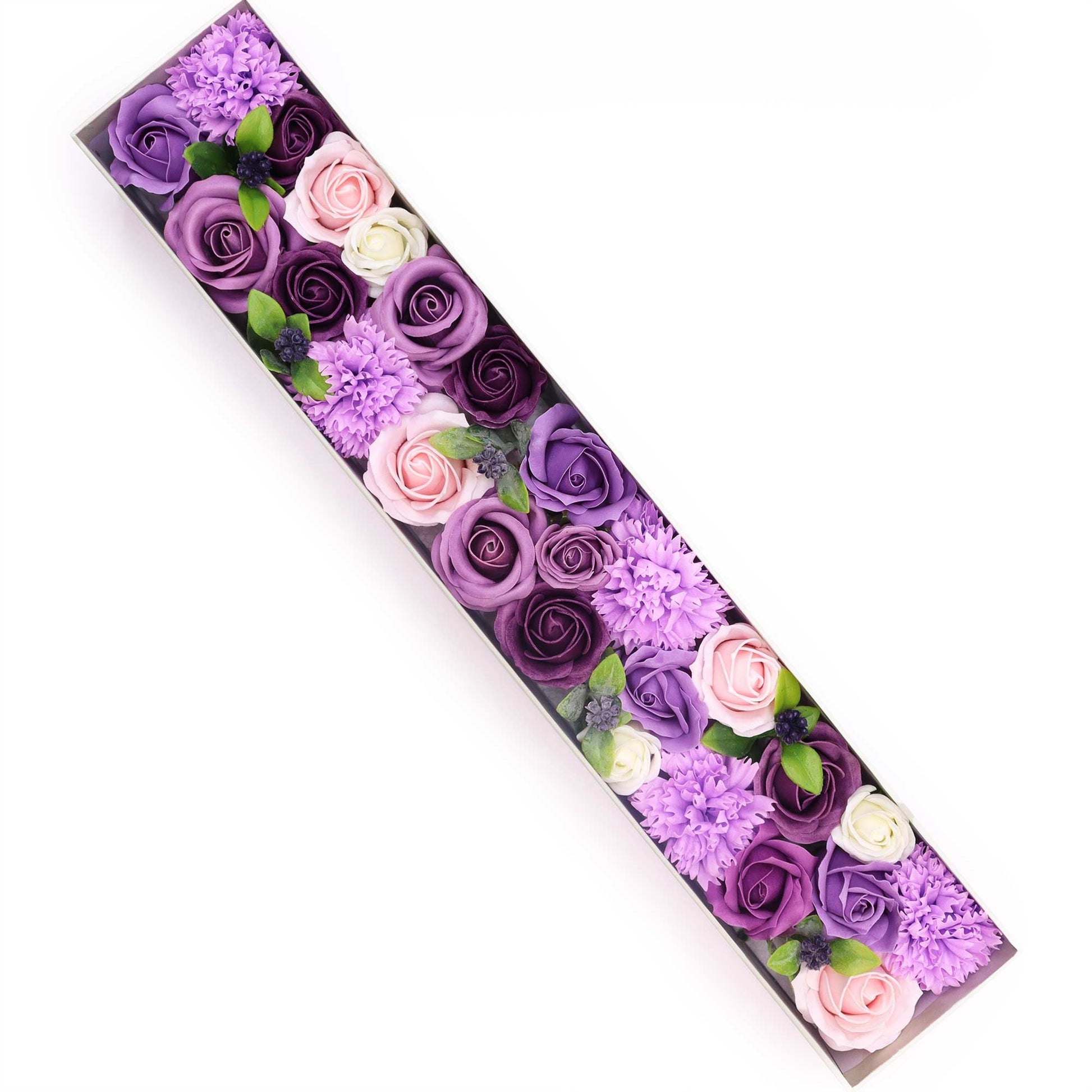 Extra Long - Lavender Rose & Carnation Soap Flower Bouquet-2