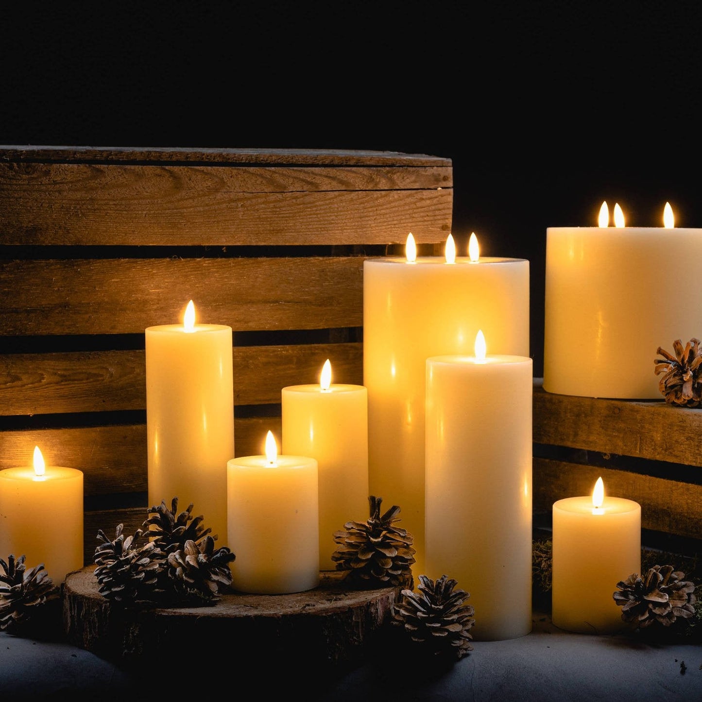 Luxury Natural Glow 3.5 x 9 Real Wax LED Cream Candle-4