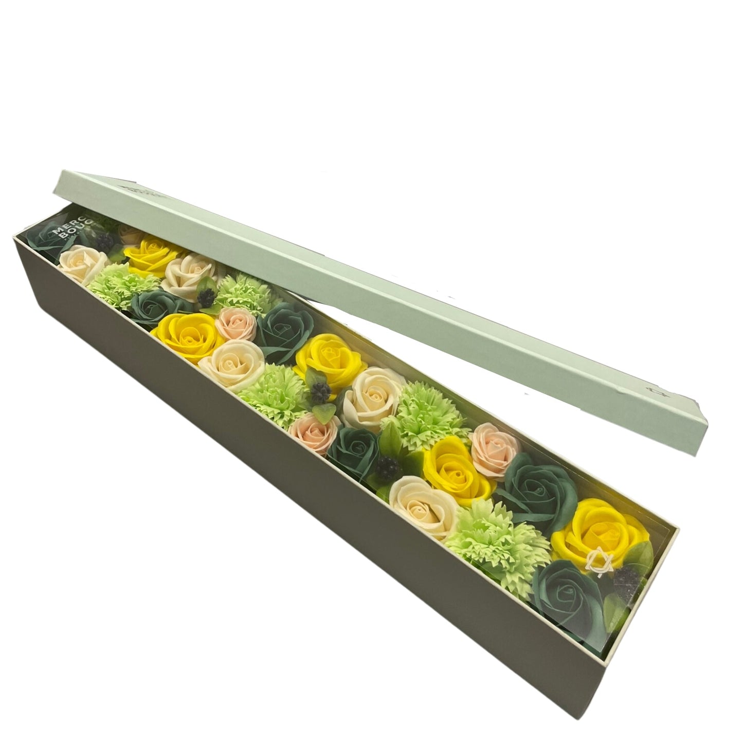 Soap Flowers - Spring Celibrations - Yellow & Greens. Extra Long-1