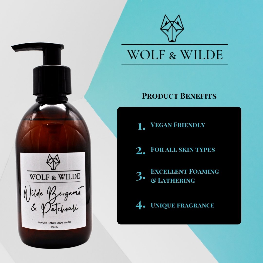 Wilde Bergamot & Patchouli Luxury 2 In 1 Liquid Soap - Hand & Body 250ML-3