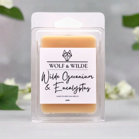 Wilde Geranium & Eucalyptus Soy Wax Melts 100g / 6 Blocks-0