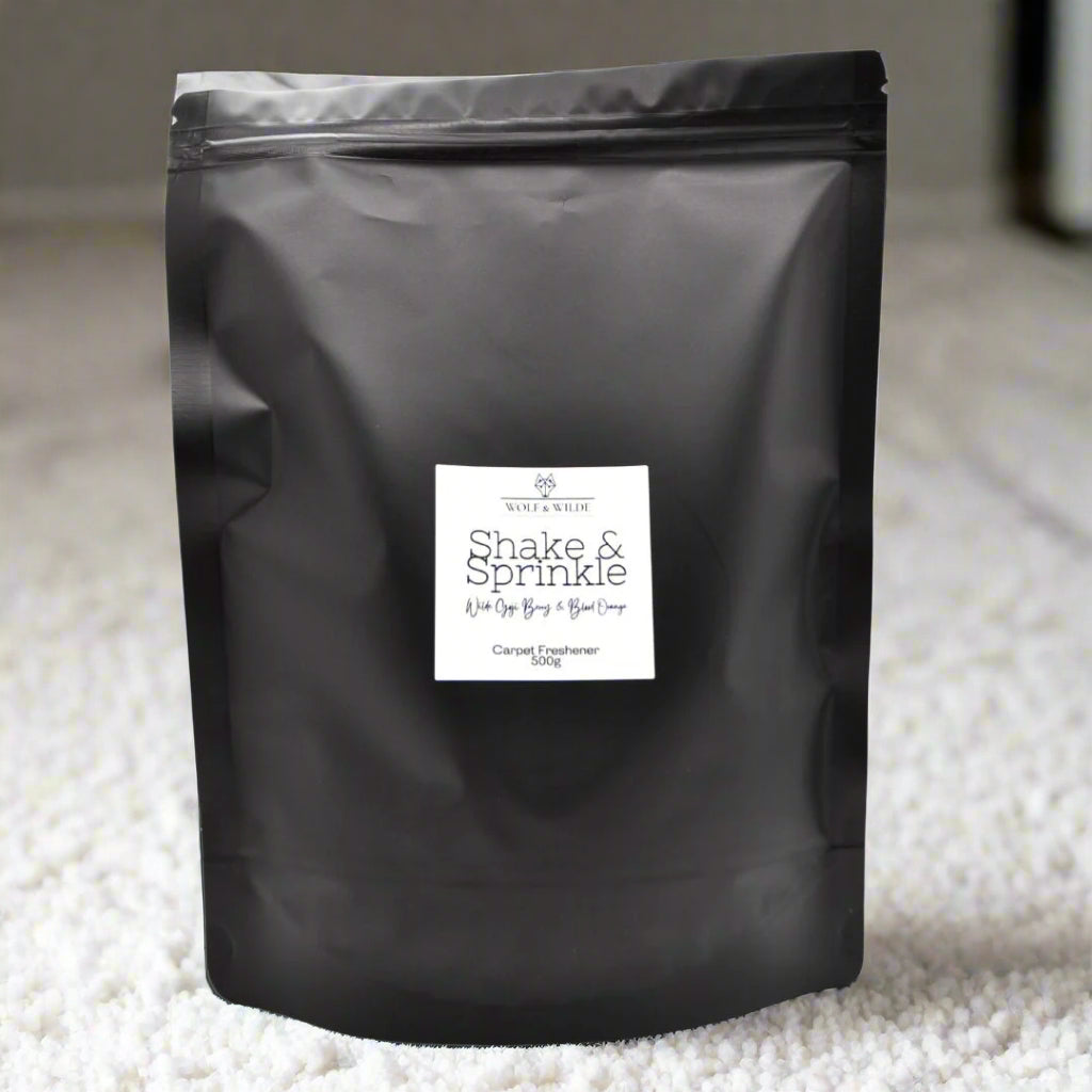 Wilde Goji Berry & Blood Orange Scented Shake & Sprinkle. Strong Carpet Freshener. 500g | Vegan Friendly | Cruelty Free | Handmade In UK | Highly Scented | Carpet Cleaner-0