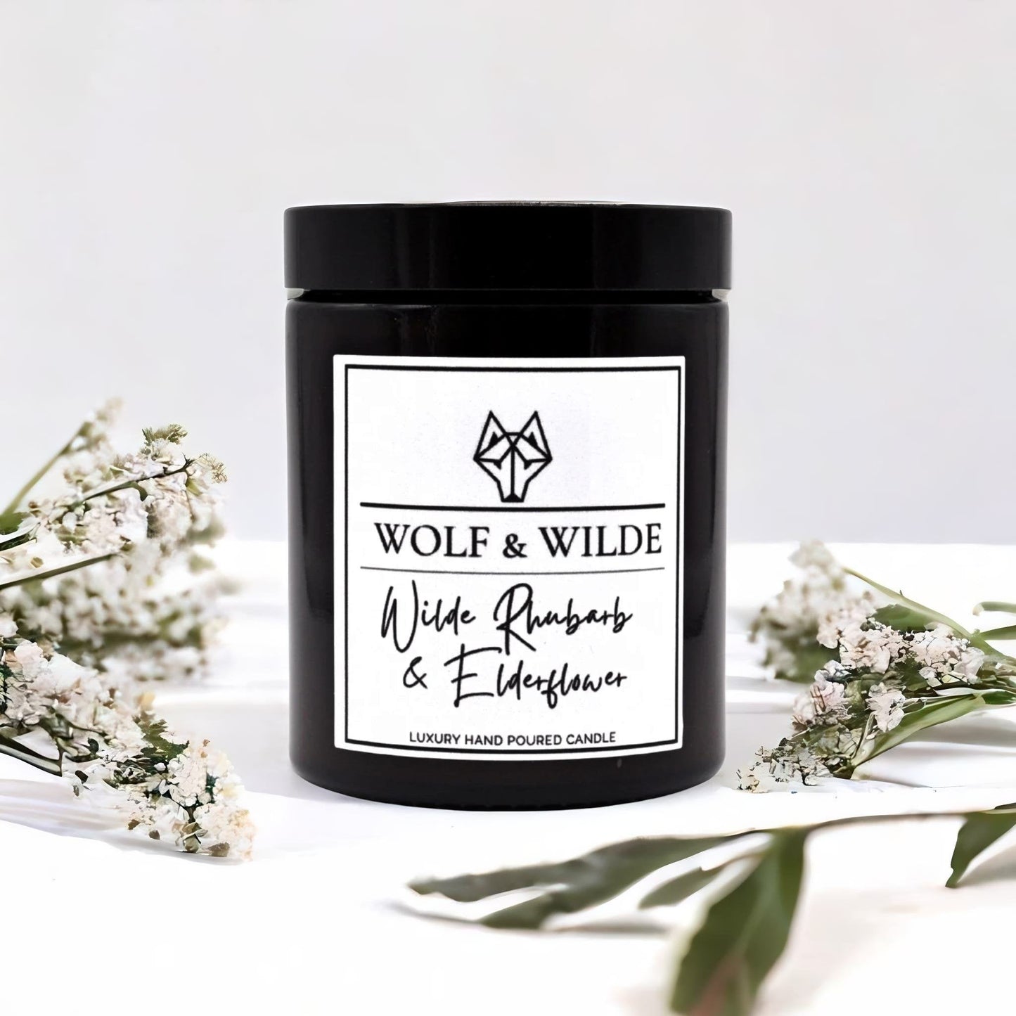 Wilde Rhubarb & Elderflower Luxury Handmade Scented Candle-1