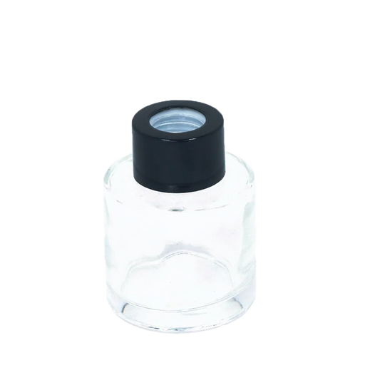 Glass bottle with black cap-0