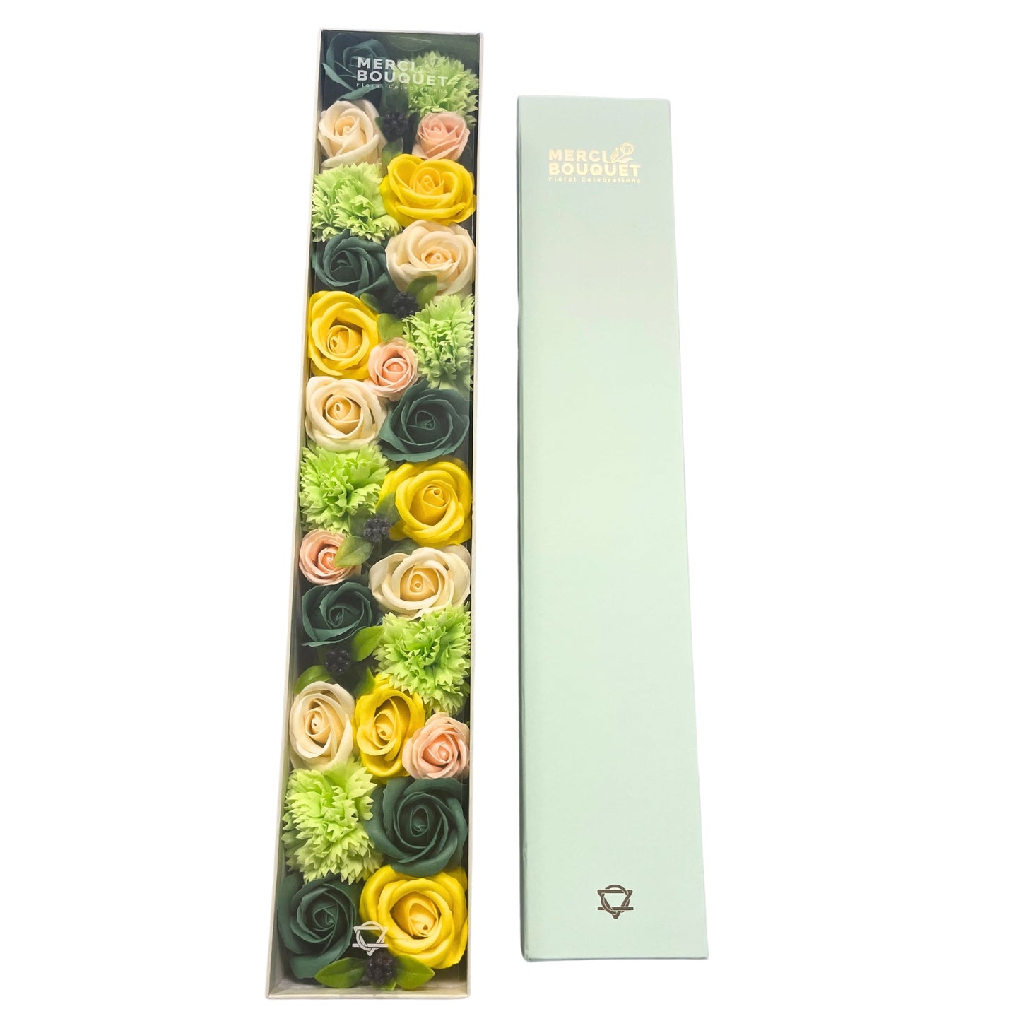 Soap Flowers - Spring Celibrations - Yellow & Greens. Extra Long-3