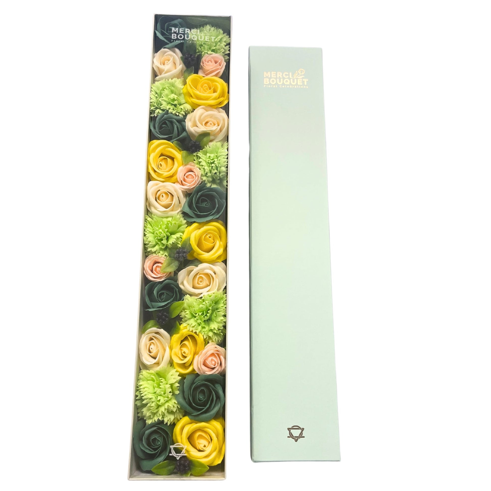 Soap Flowers - Spring Celibrations - Yellow & Greens. Extra Long-3