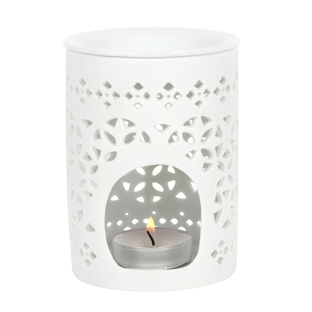 WHITE MATTE CUT OUT OIL / WAX MELT TEALIGHT BURNER-1