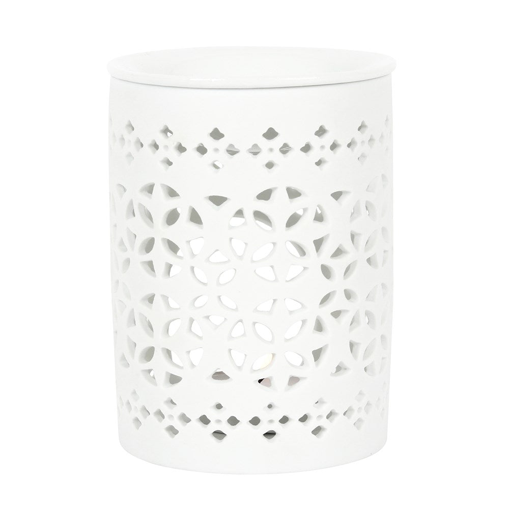 WHITE MATTE CUT OUT OIL / WAX MELT TEALIGHT BURNER-2
